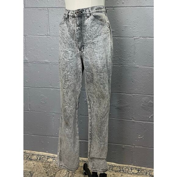 Vintage 1980s Gray Acid Wash Stonewashed Spandex Jeans High Waist - Picture 4 of 10